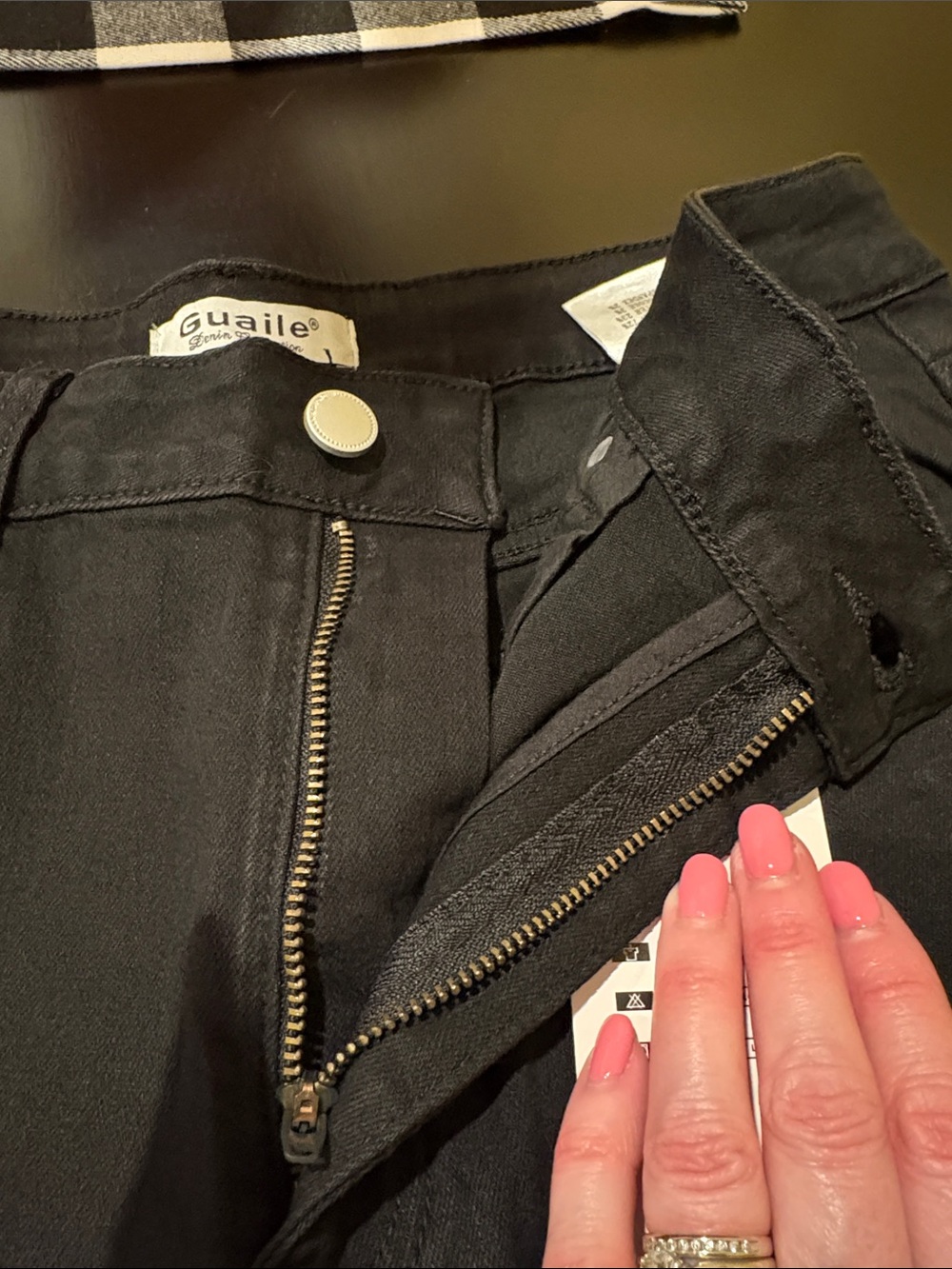 Guaile Denim Collection Black Wide-Leg Stretch Jeans Size 14 - Picture 9 of 9